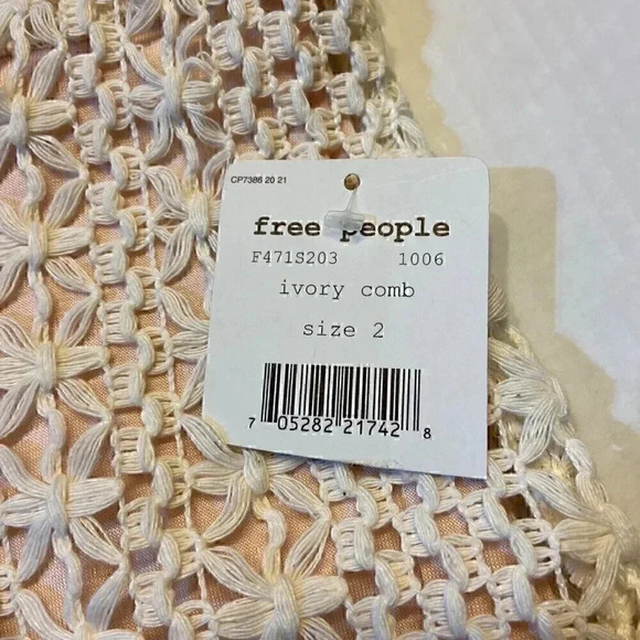 Free People All About You Pencil Skirt 2 Cream Crochet Lace Lined Sexy City Slim - Picture 10 of 12